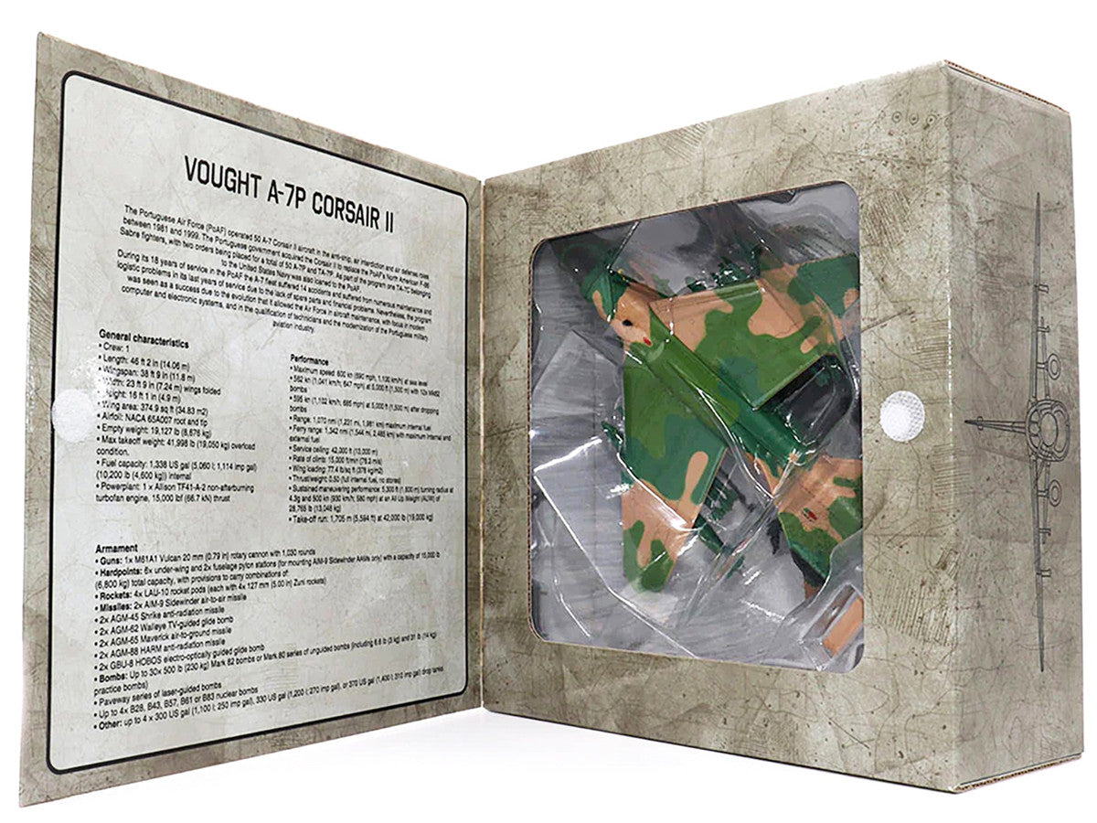 Vought A7P Corsair II Portugal Diecast Attack Aircraft Model 1 72 Scale Militaria Diecast Display Stand