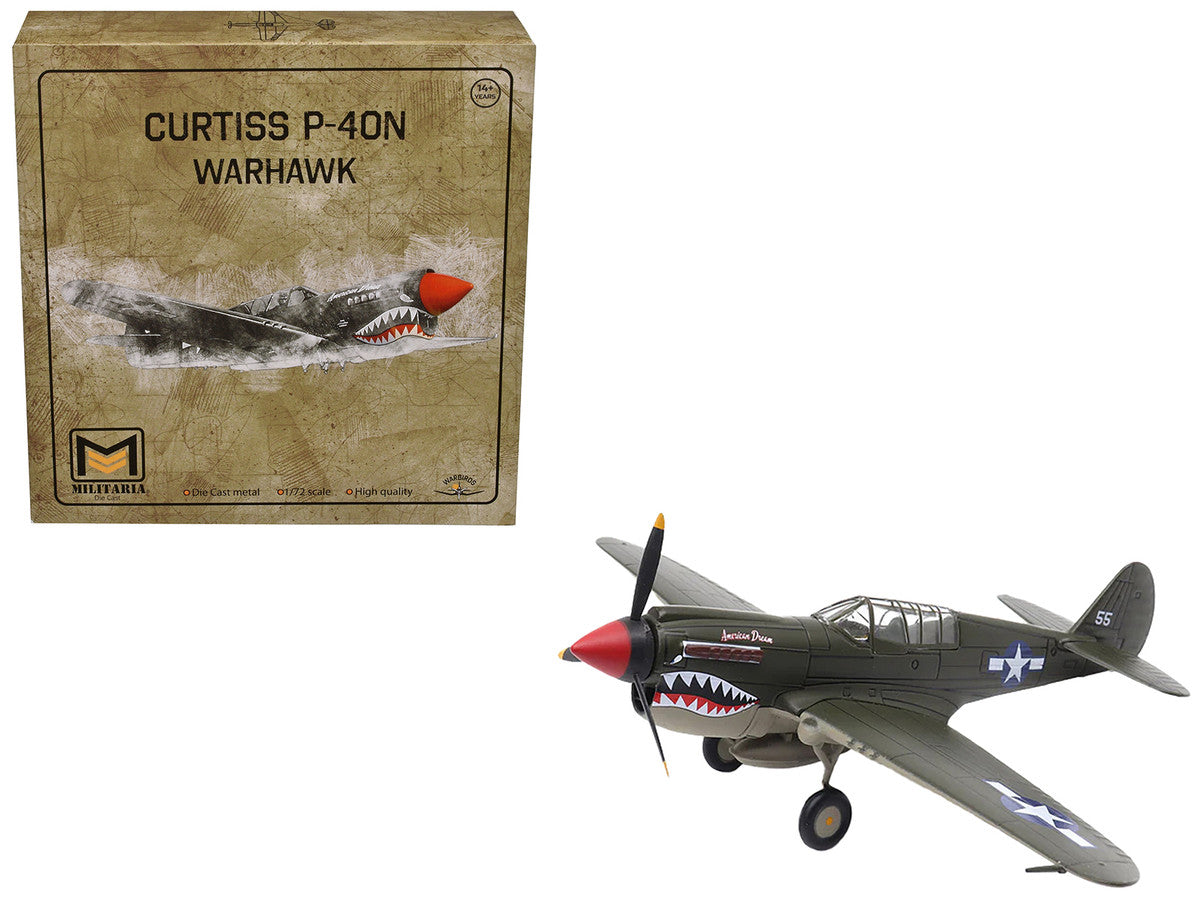 Curtiss P40N Warhawk 1 72 Diecast Model United States Army Air Forces Militaria Die Cast American Dream Warplane Museum