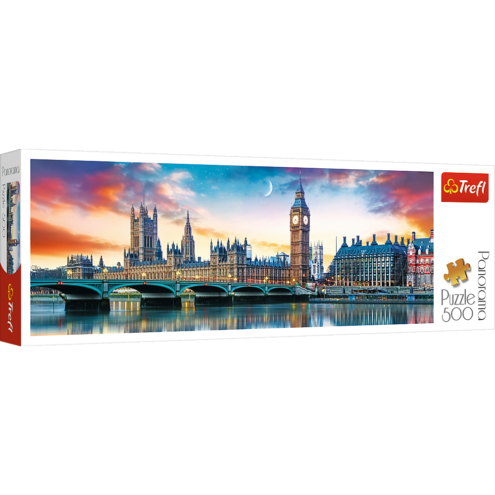 Panorama 500 Piece Jigsaw Puzzle Big Ben Westminster Sunset