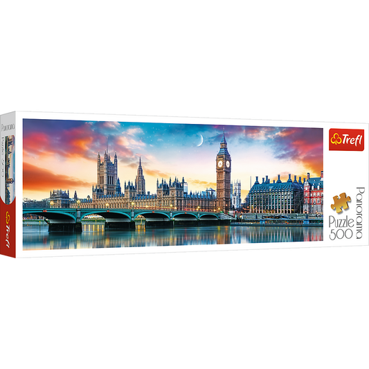 Panorama 500 Piece Jigsaw Puzzle Big Ben Westminster Sunset