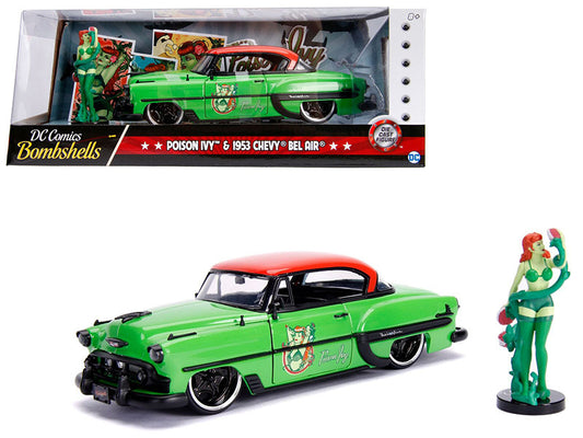 1953 Chevrolet Bel Air Poison Ivy DC Bombshells Diecast 1 to 24 Scale Jada