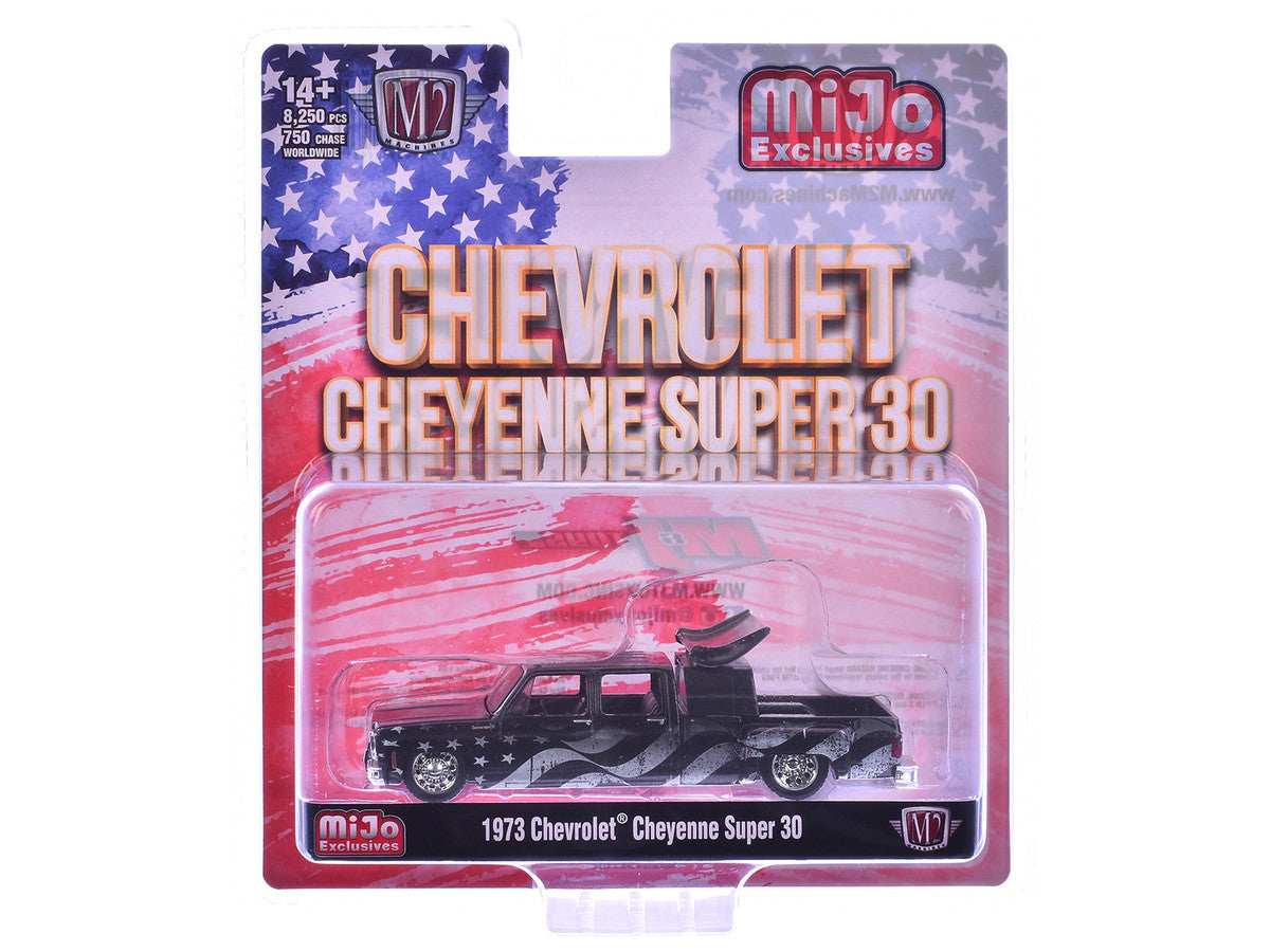 1973 Chevrolet Cheyenne Super 30 Pickup Truck American Flag Limited 8250 Worldwide 164 Diecast Model Car M2 Machines