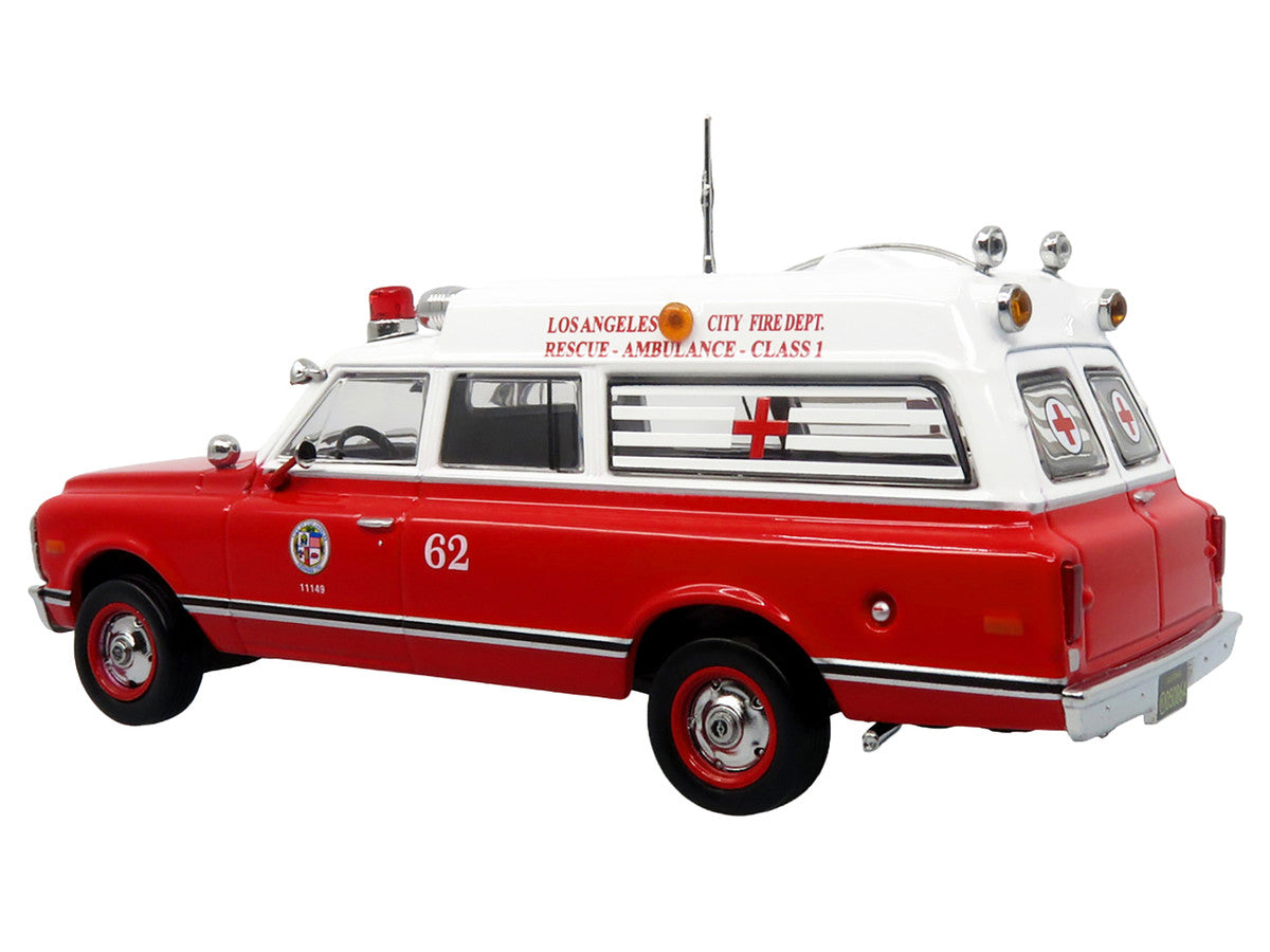 1969 Chevrolet C-10 Ambulance "Los Angeles City Fire Department" Red and White "5 Alarm" Series Limited Edition 1/50 Diecast Model by Iconic Replicas-2