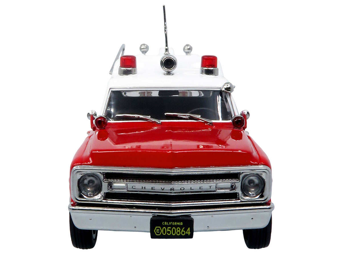 1969 Chevrolet C-10 Ambulance "Los Angeles City Fire Department" Red and White "5 Alarm" Series Limited Edition 1/50 Diecast Model by Iconic Replicas-3