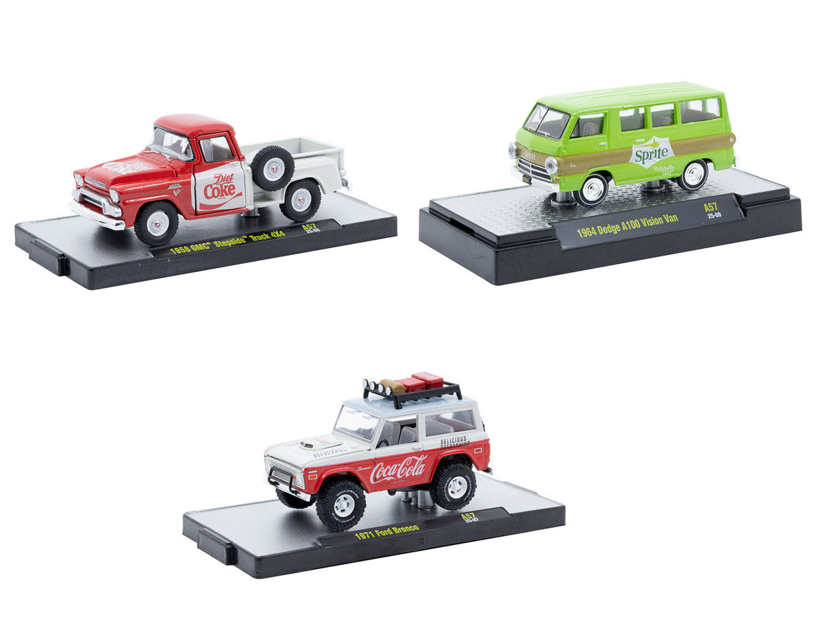 Sodas 1 64th Diecast Set Of 3 By M2 Machines Release 57 Limited Edition Scale