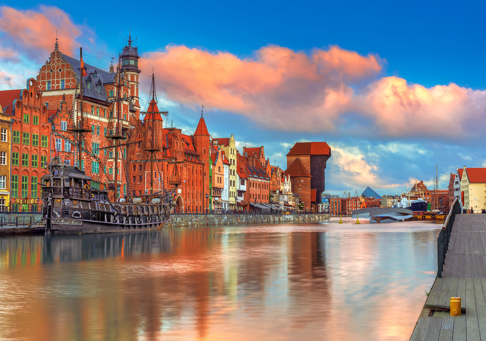 500 Piece Jigsaw Puzzle, Colors of Gdansk, Poland, Historical puzzle, Waterline, Adult Puzzle,