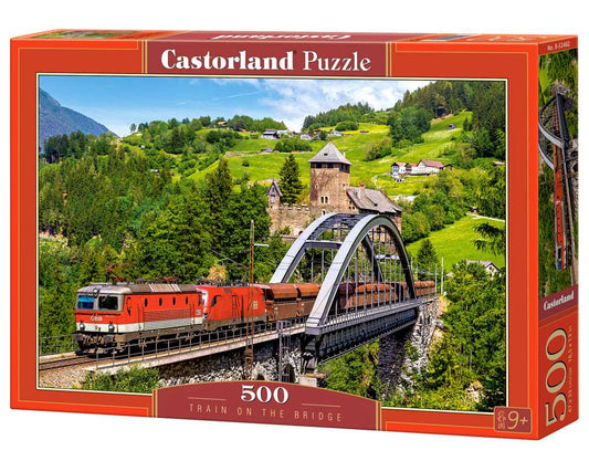 500 Piece Jigsaw Puzzle, Train on the Bridge, Mountain Train, Locomotive Puzzle, Train puzzle, Adult Puzzle