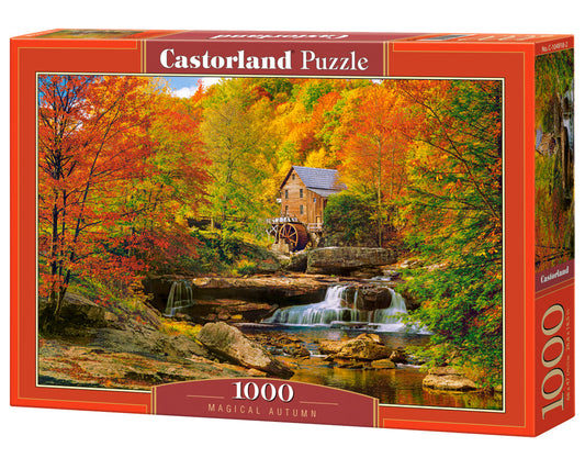 1000 Piece Jigsaw Puzzle, Magical Autumn, Water mil, Nature puzzles, Waterfall, Adult Puzzle