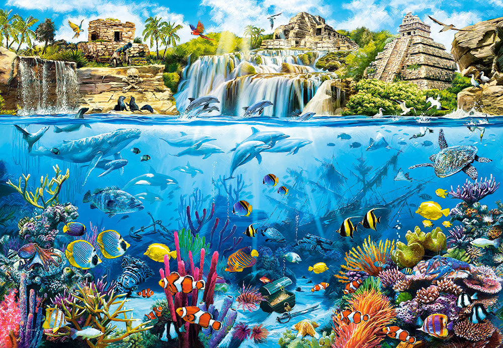 1500 Piece Jigsaw Puzzles, Pirate Island, Ocean and coral life, Adult Puzzles