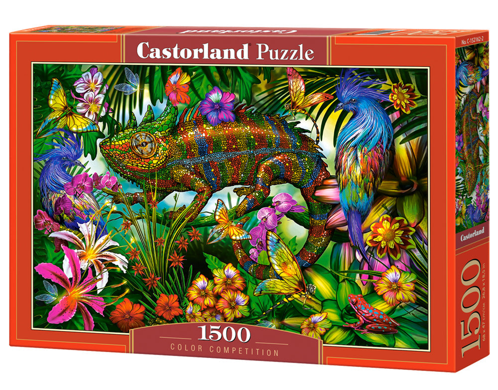 Castorland 1500 Piece Jigsaw Puzzle Chameleon Among Flowers