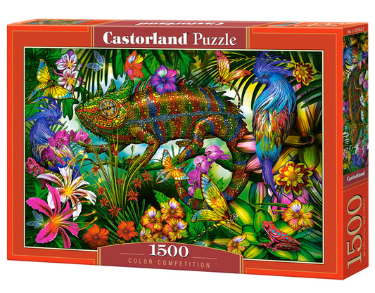 Castorland 1500 Piece Jigsaw Puzzle Chameleon Among Flowers