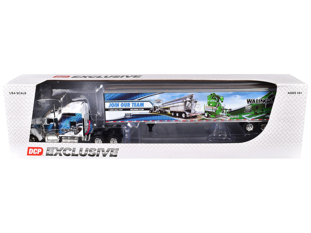 Kenworth W900L 86 Inch Studio Sleeper 53 Foot Walinga Trailer Diecast 1 64 Scale