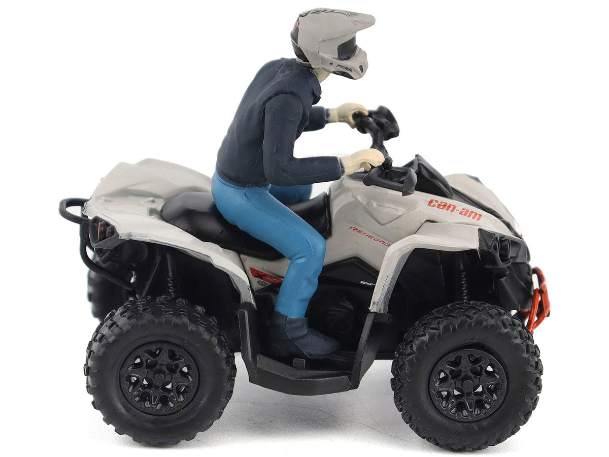 Can-Am Renegade X XC 1000R ATV Chalk Gray with Driver Figure 1/32 Diecast Model by BRP Models-1