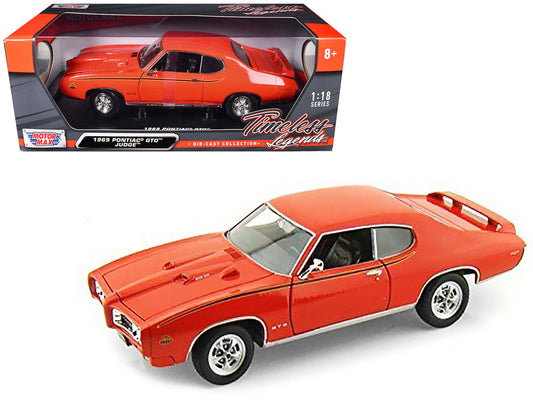 1969 Pontiac GTO Judge Orange One Eighteen Scale Diecast Model Car Motormax
