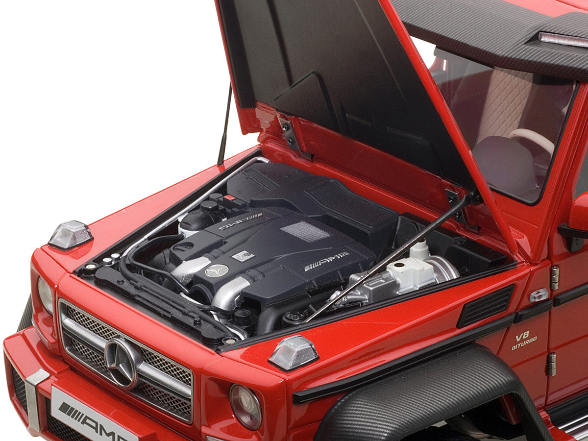 Mercedes G63 AMG 6X6 Red 1/18 Model Car By Autoart Detailed Interior Rubber Tires