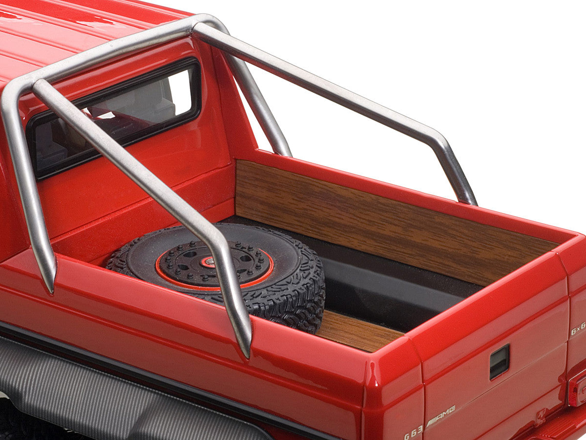 Mercedes G63 AMG 6X6 Red 1/18 Model Car By Autoart Detailed Interior Rubber Tires