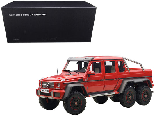 Mercedes G63 AMG 6X6 Red 1/18 Model Car By Autoart Detailed Interior Rubber Tires