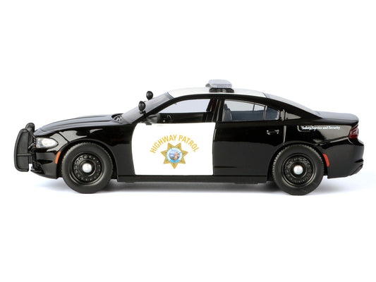 2023 Dodge Charger Pursuit Police Car "California Highway Patrol" Black and White "Law Enforcement and Public Service" Series 1/24 Diecast Model Car by Motormax-0