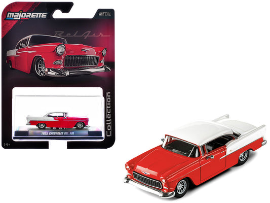 1955 Chevrolet Bel Air Red White Diecast Model Majorette Scale One Sixty Four