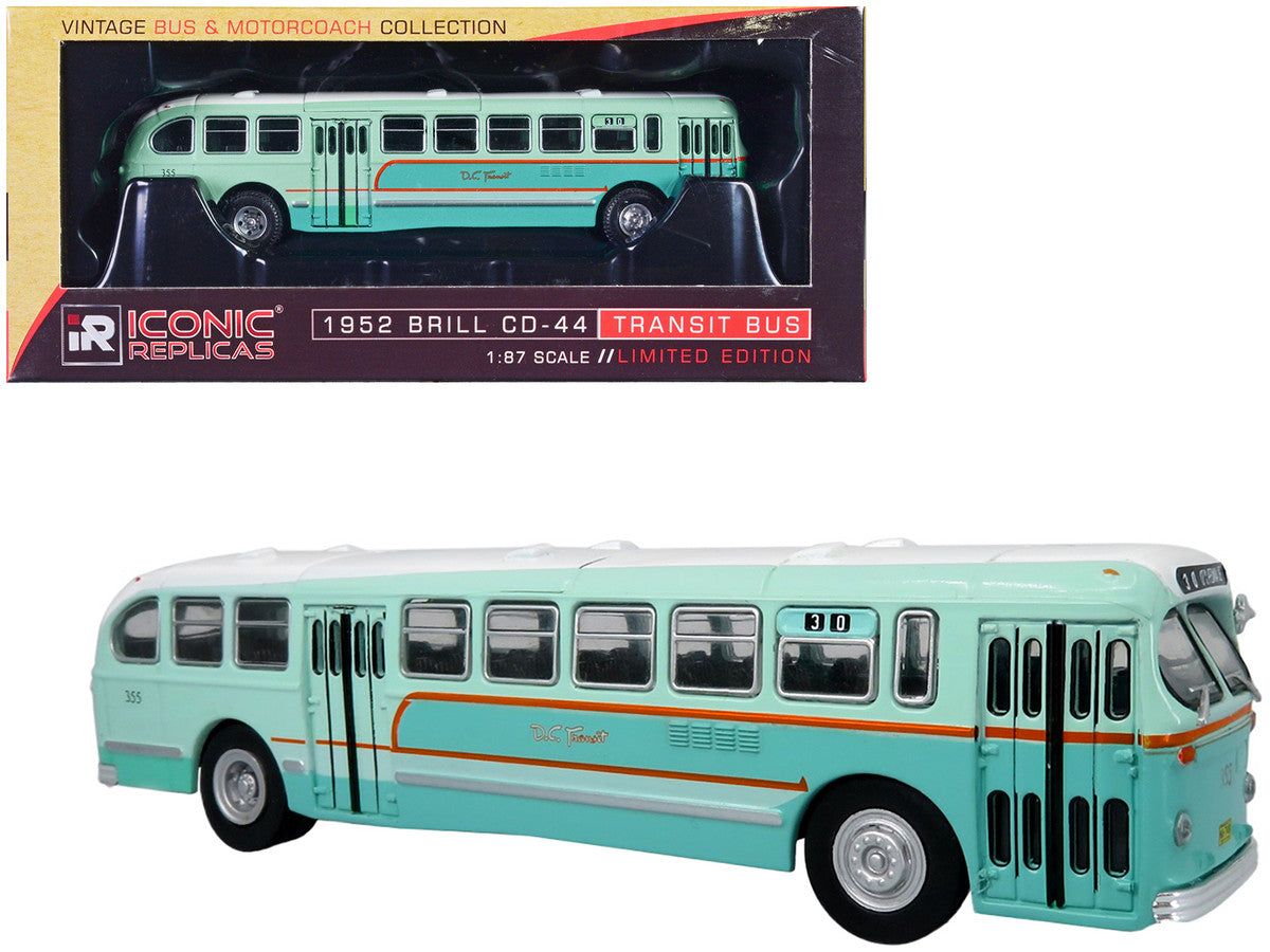 Iconic Replicas 1952 CCF Brill CD 44 Transit Bus Diecast HO Scale 1 To 87 DC Transit 30 17th Penna SE Vintage Collection