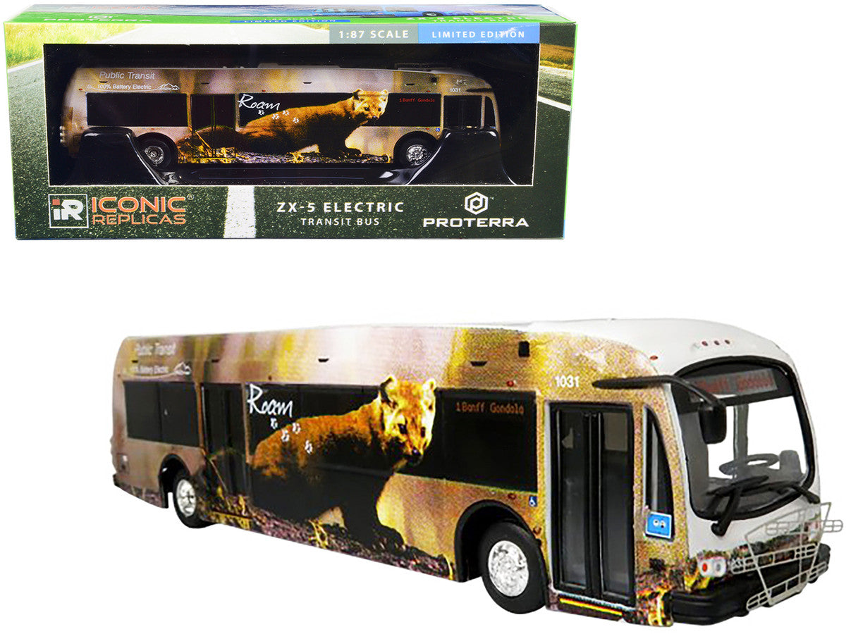 Proterra ZX5 Electric Transit Bus Diecast Model 1 87 HO Roam Transit Banff Gondola Iconic Replicas Limited Edition