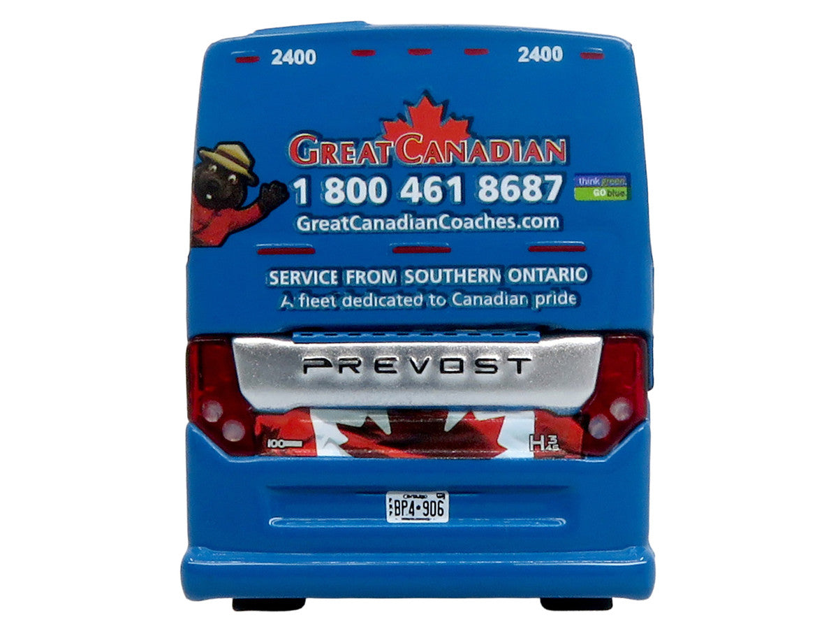 Prevost H3-45 Coach Bus "Great Canadian Coaches" Blue with Graphics Limited Edition 1/87 (HO) Diecast Model by Iconic Replicas-3