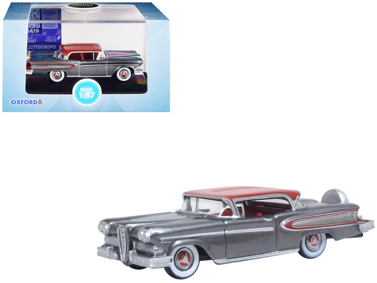 1958 Edsel Citation 1To87 Diecast Oxford Diecast Silver Gray Ember Red Top