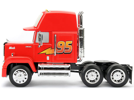 Mack Truck 95 Red Cars Diecast Model By Jada Hollywood Rides Series