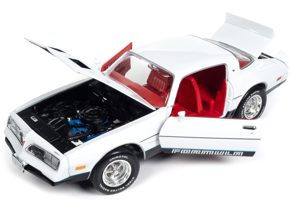 1977 Pontiac Firebird Formula Cameo White with Red Interior "American Muscle" Series 1/18 Diecast Model Car by Auto World-1