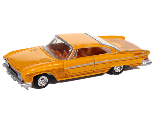 1961 Dodge Dart Phoenix Lowrider Mango Smoothie Metallic with Graphics and Orange Interior "Vintage Muscle" Series 1/64 Diecast Model Car by Auto World-0