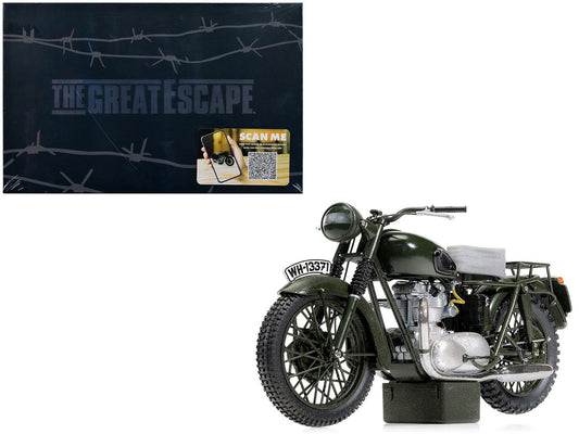 Triumph TR6 Trophy Motorcycle Dark Green Weathered Escape Diecast Model Corgi