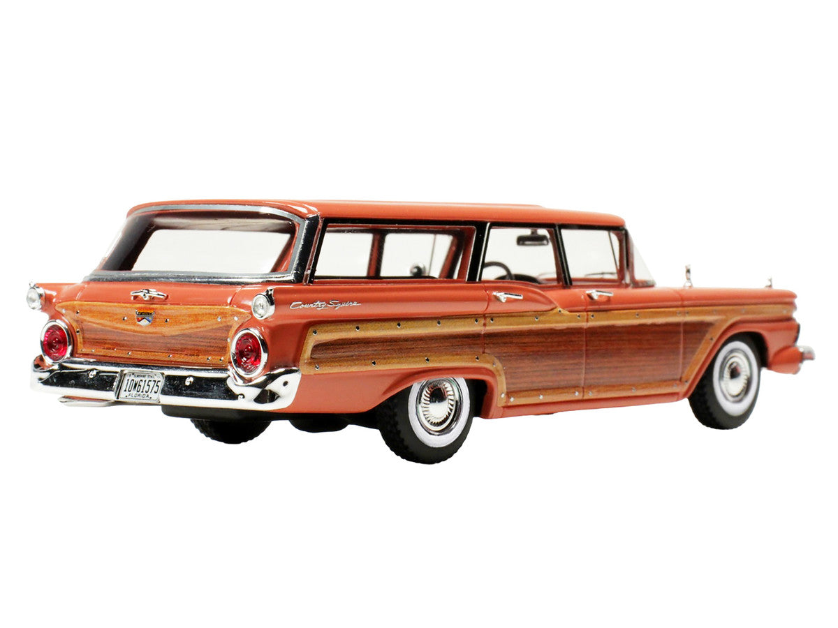 1959 Ford Country Squire Rose Woodgrain Sides Green Interior 1/43 Goldvarg