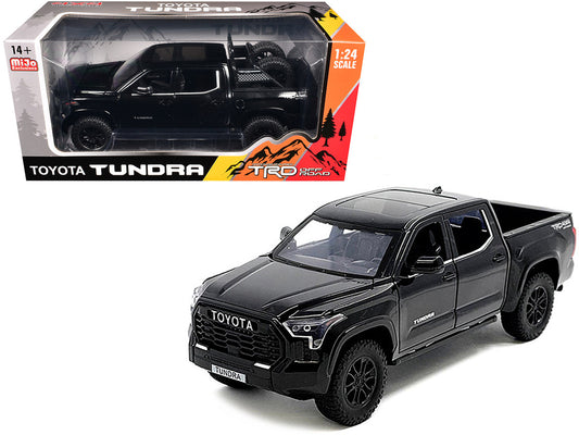 2023 Toyota Tundra TRD 4x4 Diecast Model Car 1/24 Black Sunroof Wheel Rack