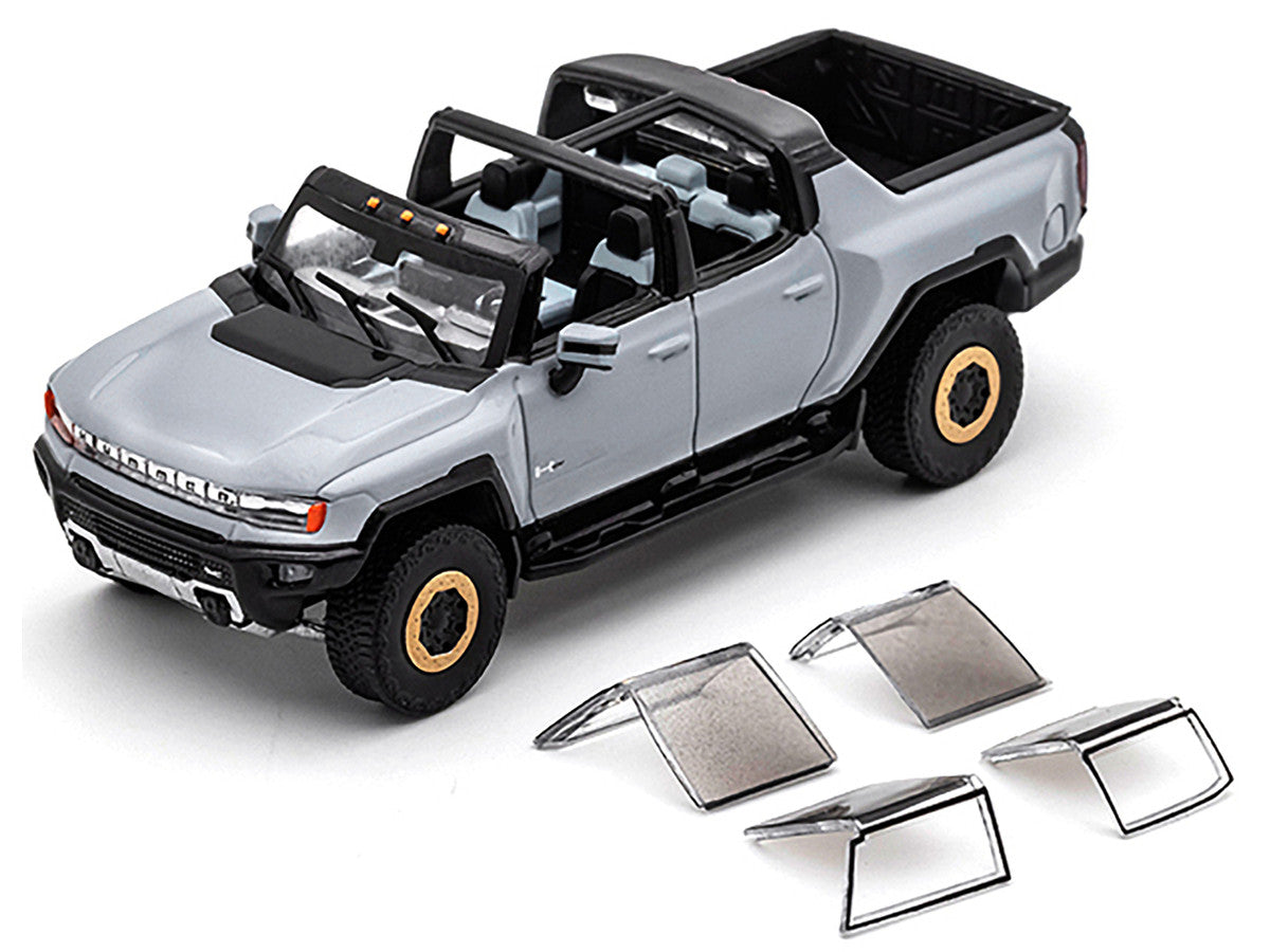 2022 GMC Hummer EV Pickup Gray Diecast Model 1 To 64 By GCD Officially Licensed With Real Rubber Tires Limited Edition
