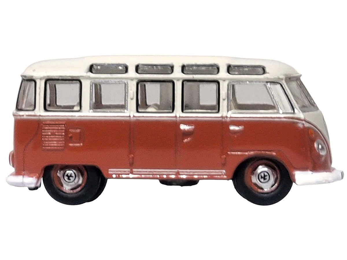 Oxford Diecast Volkswagen T1 Samba Bus Sealing Wax Red And Gray 148 Scale