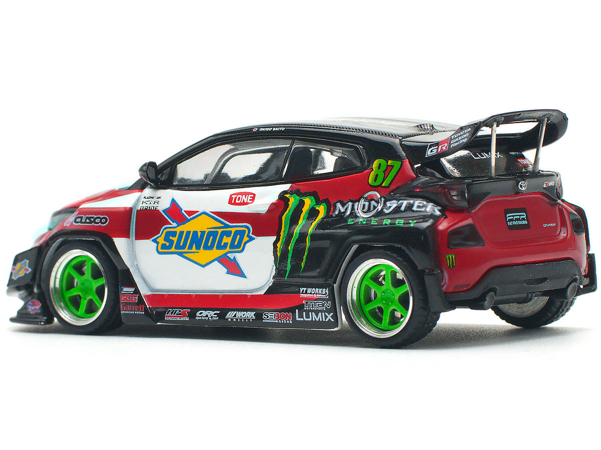 Toyota Pandem GR Yaris RHD (Right Hand Drive) #87 "Daigo Saito" Black with Graphics 1/64 Diecast Model Car by Pop Race-2