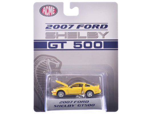 2007 Ford Shelby GT500 1 64 Yellow Silver Stripes Shelby Collectibles ACME