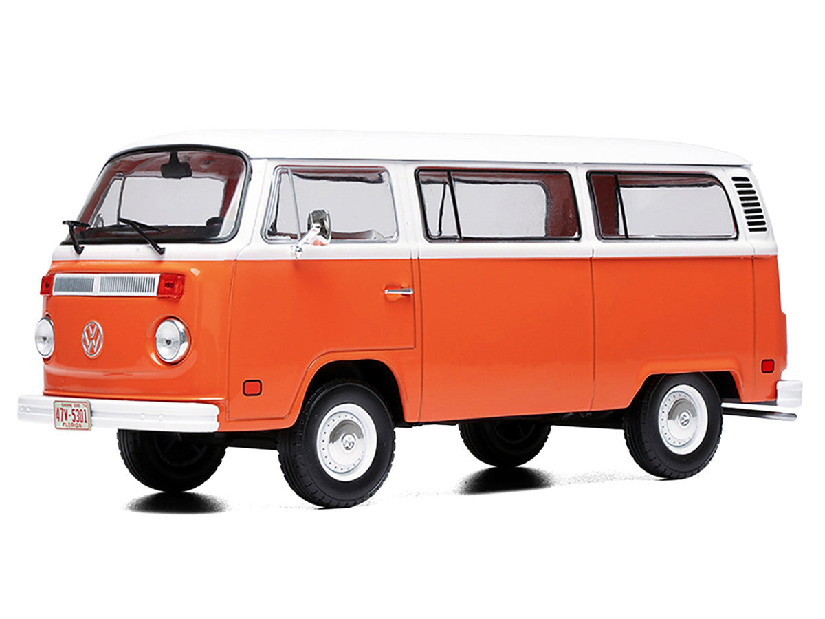 1974 Volkswagen T2 Bus 1/24 Diecast Model Orange and White by IXO Models