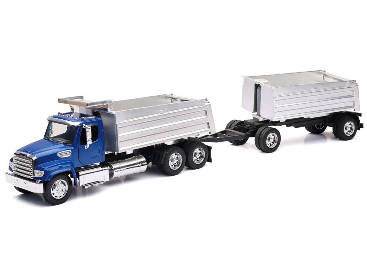 Freightliner 114SD Twin Dump Blue Long Haul Trucker Diecast